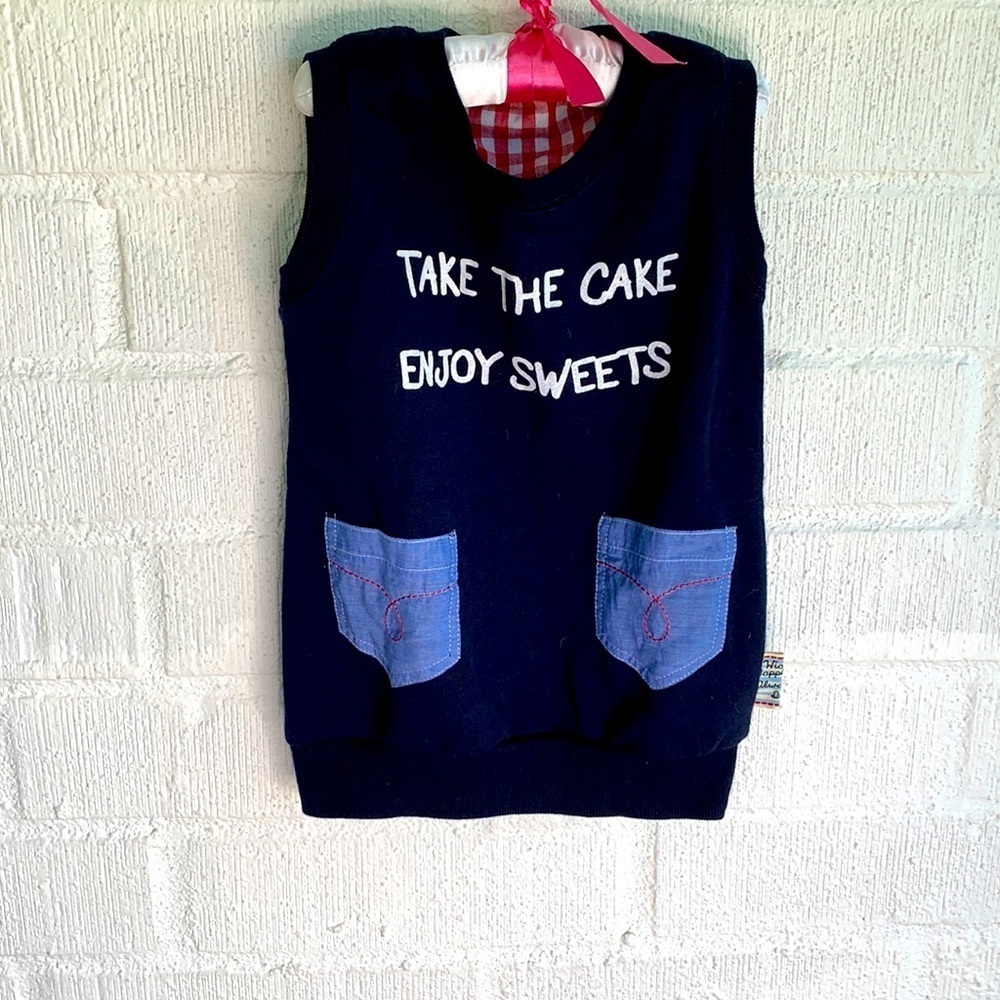 Triple Magic  Take The Cake Enjoy Sweets Sweater Vest sz 2T